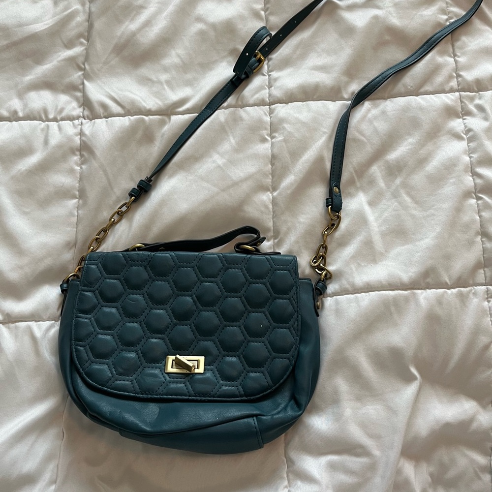 teal crossbody purse